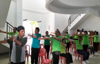 Yoga workshop at Yayasan Wredha Sejahtera (Nursing Home), Denpasar 